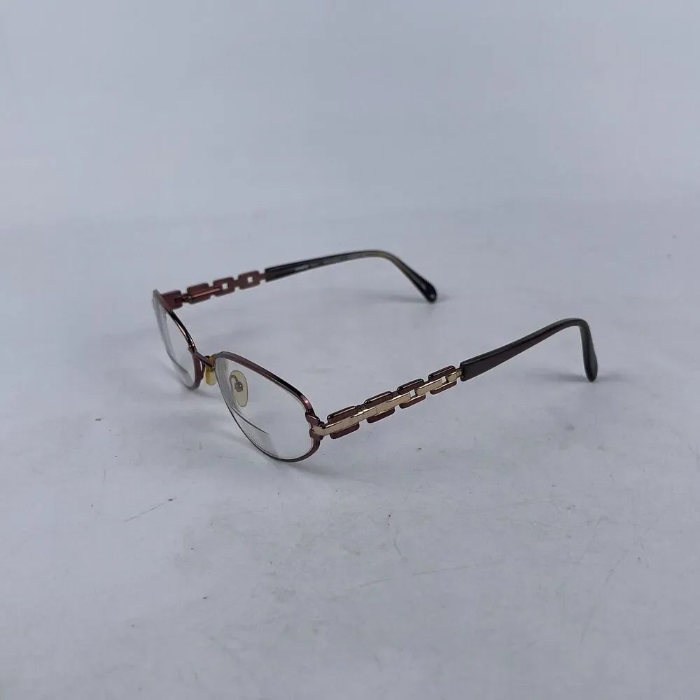 Tempo 001 Eyeglasses Frame Womens Bronze Gold‎ Metal Oval 53-19-140